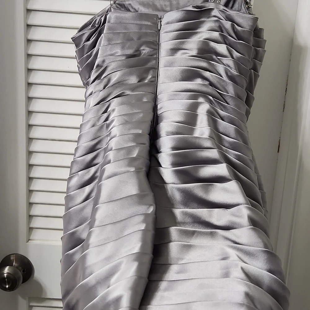 #prom Gorgeous Elegant Silver One-Shoulder Dress - Picture 4 of 11